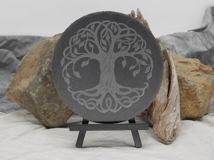 Celtic Tree of Life Natural Slate Altar Tray - Altar Piece - Offering Plate -Decor
