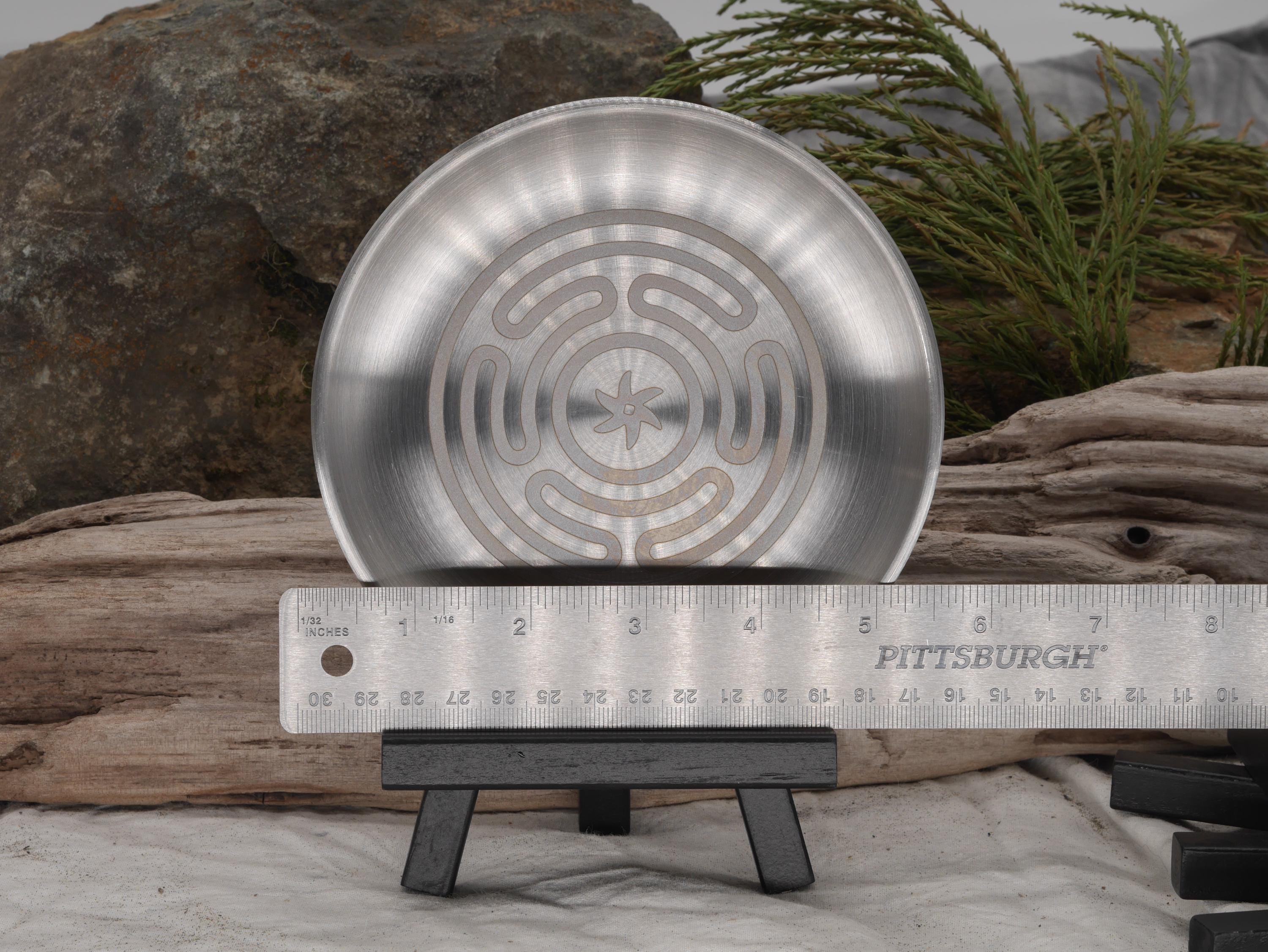 Hecate Strophalos Altar Tray: Engraved Stainless Steel Offering Plate (5 1/2&amp;quot;)