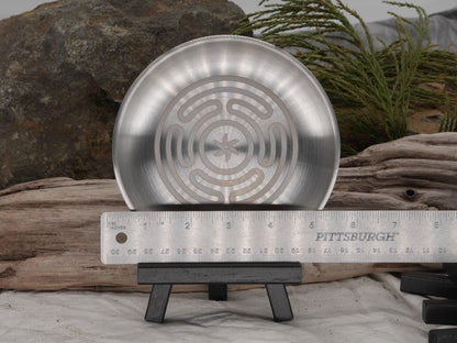 Hecate Strophalos Altar Tray: Engraved Stainless Steel Offering Plate (5 1/2&amp;quot;)