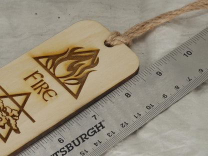 Four Elements Wood Wall Hanging: Altar Decor, Pagan Witchy Art