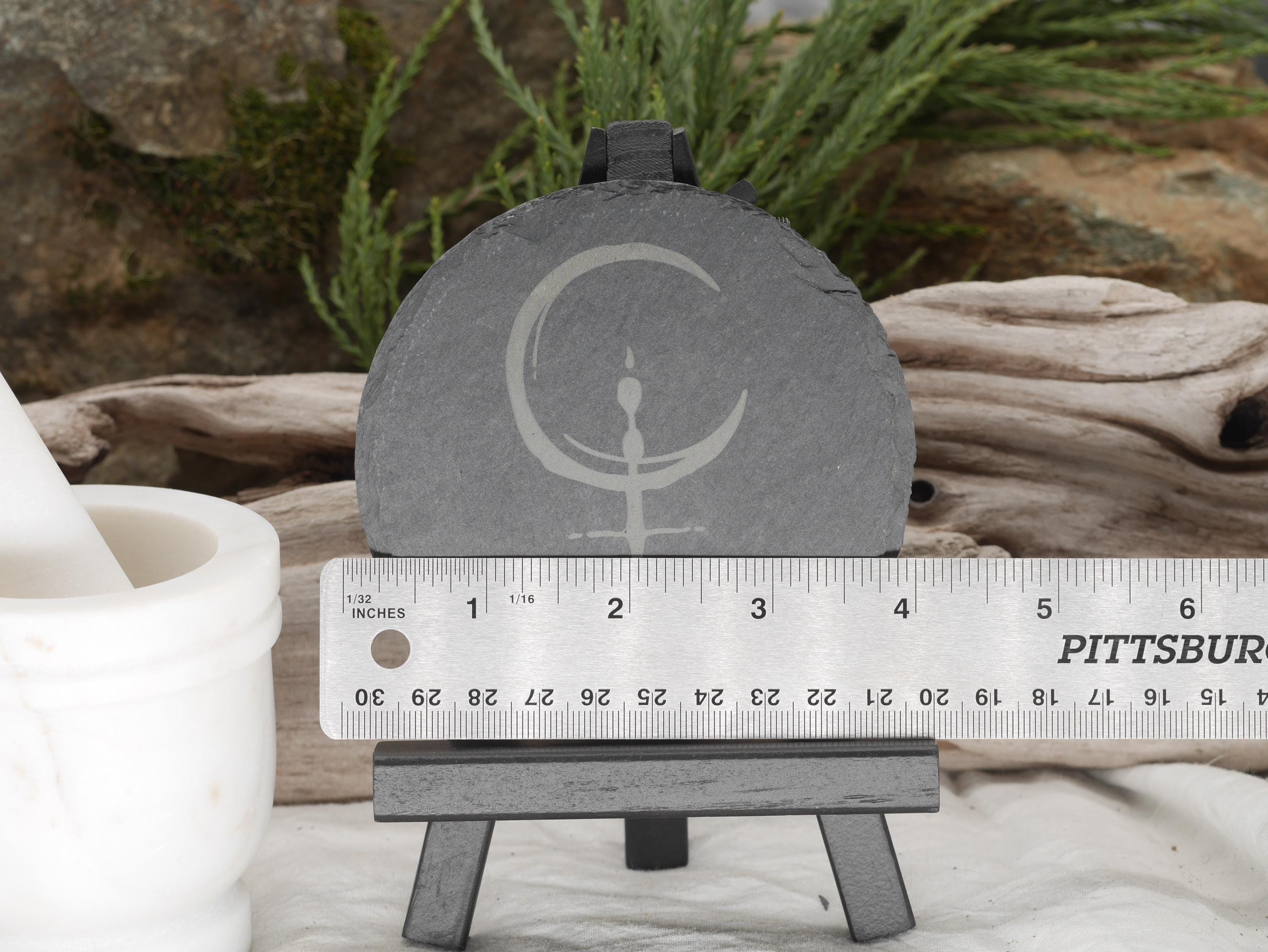 Lilith Sigil Slate Altar Tray: Engraved Symbol Coaster (4 Inches)