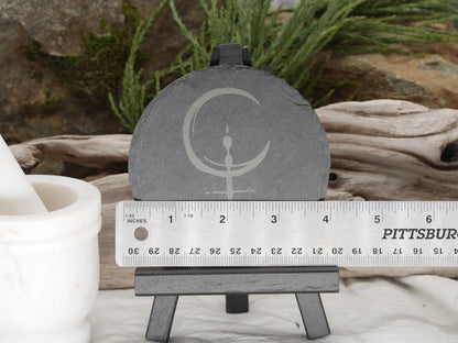 Lilith Sigil Slate Altar Tray: Engraved Symbol Coaster (4 Inches)