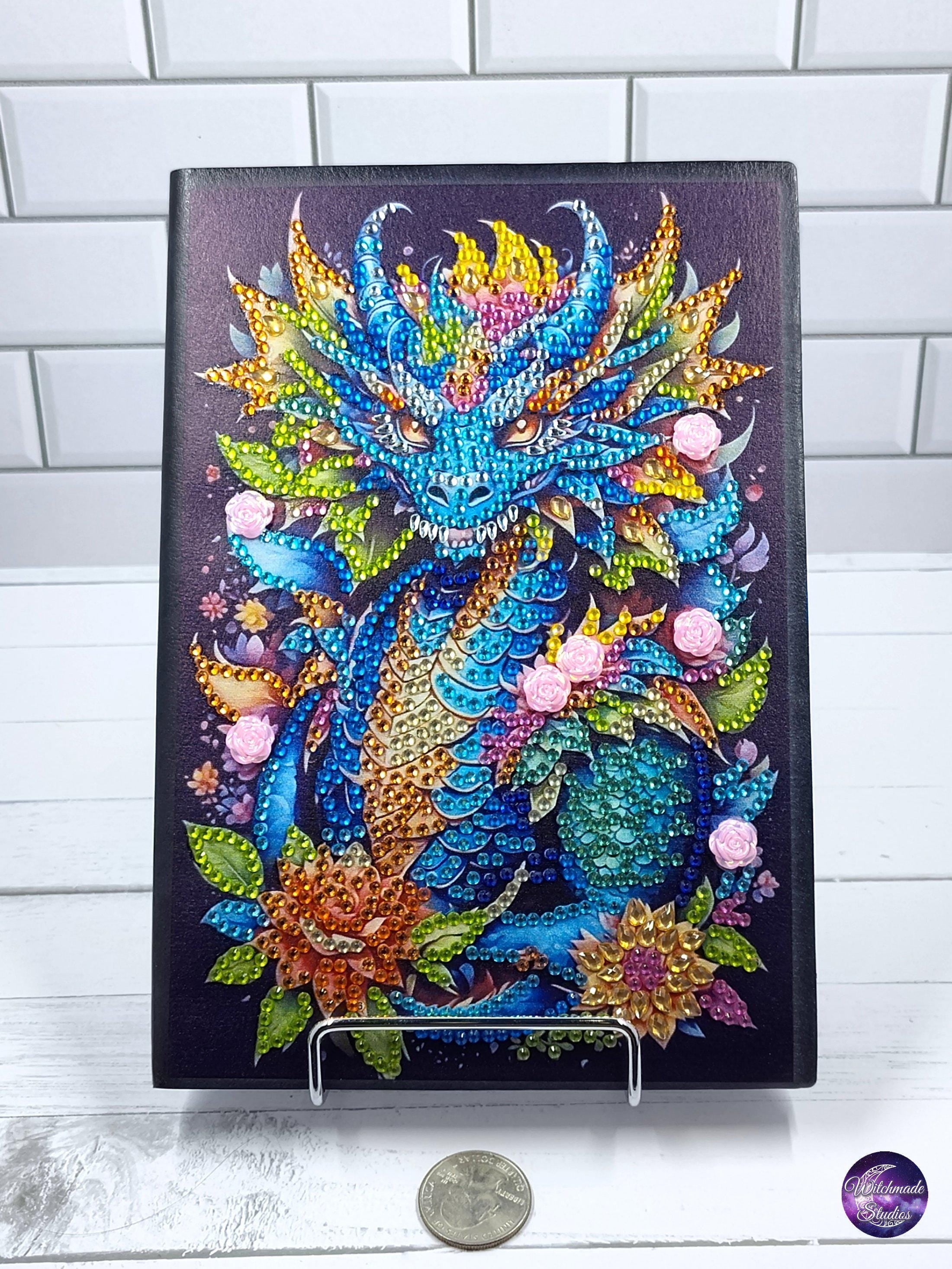 Fierce Dragon Journal, Unlined Grimoire, Crystal Accents J23