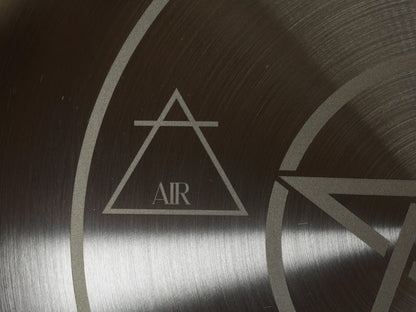 Engraved Stainless Steel Altar Tray: Elemental Pentacle Offering Plate (8 Inches)
