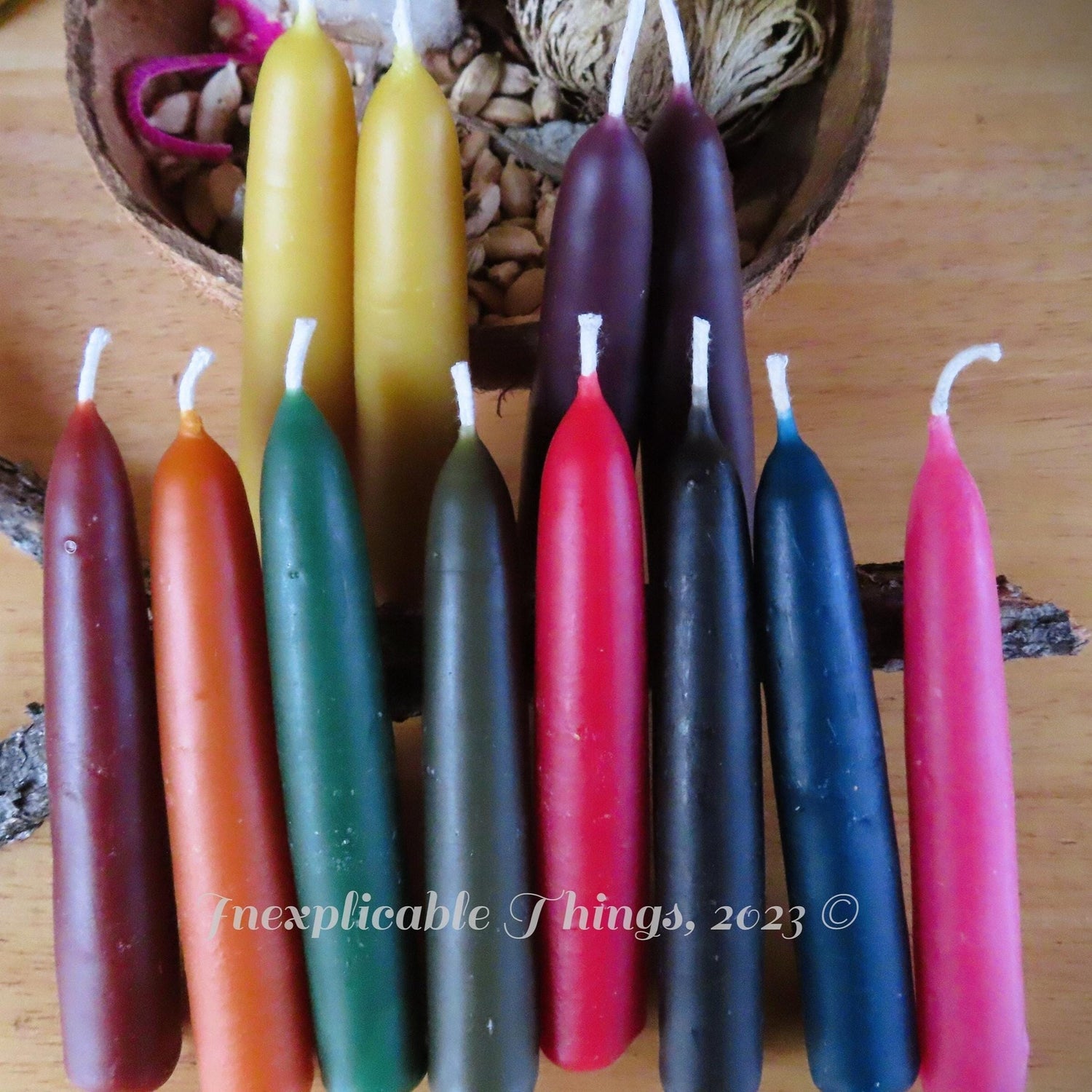 Hand Dipped Beeswax Spell Candles: Ritual Chime Candles (Set of 2)