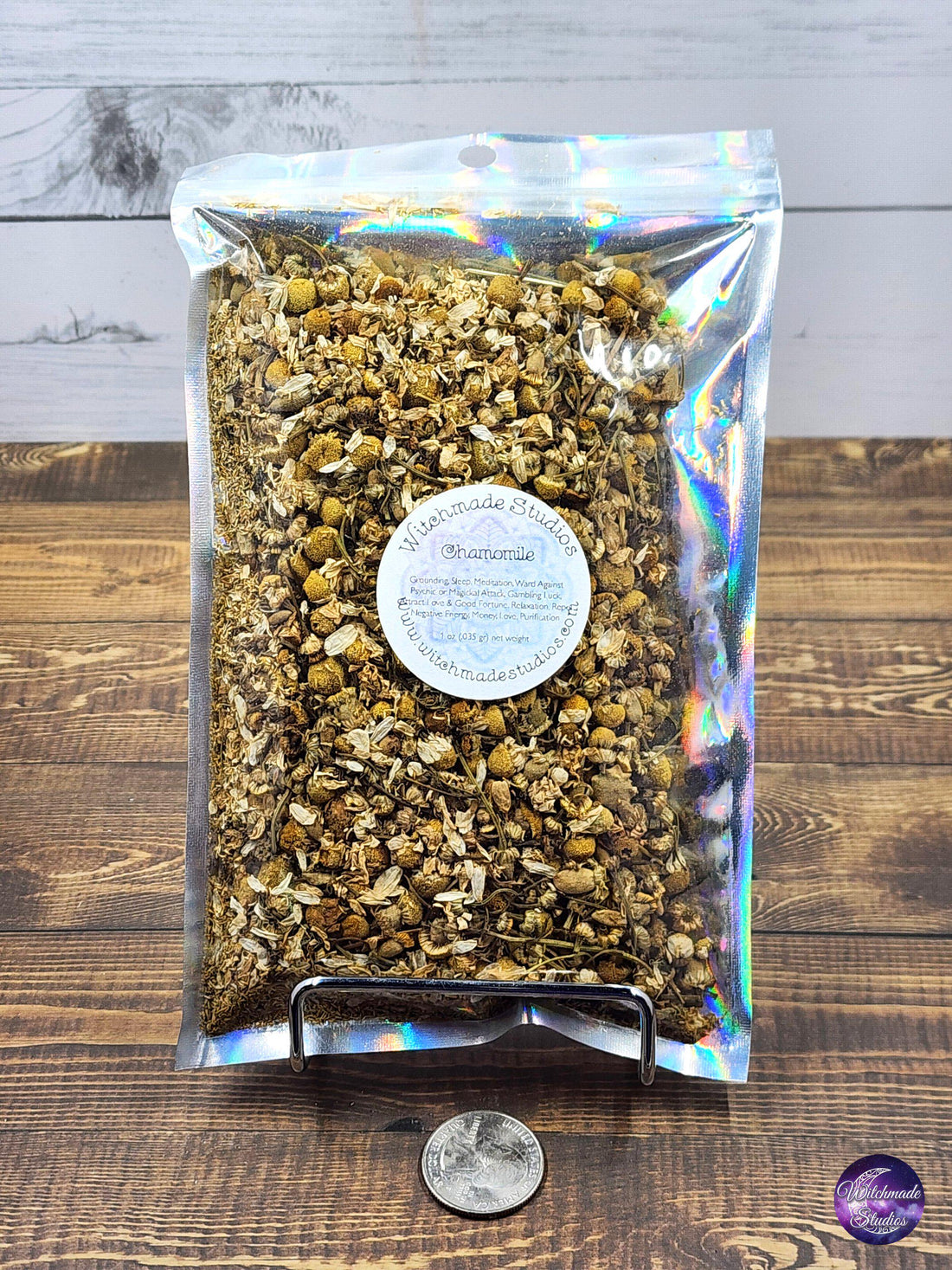 Chamomile Herb, Grounding, Sleep, Meditation, Warding, Gambling Luck, Attract Love, Good Fortune, Relaxation  (1 oz)