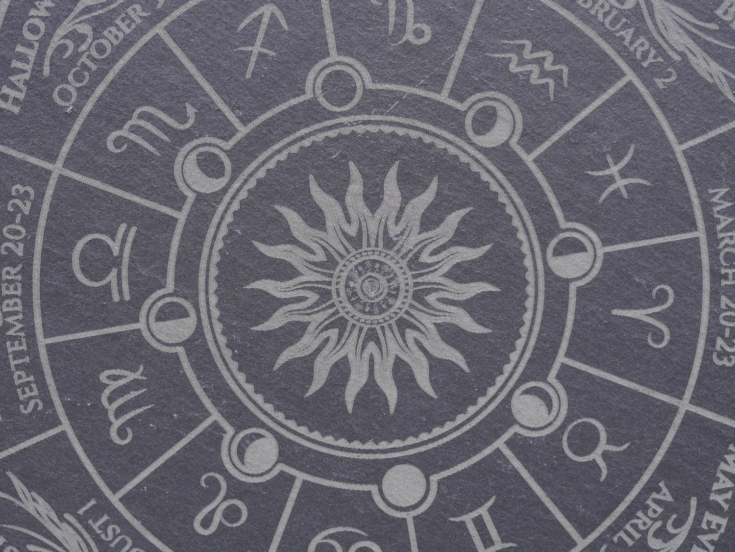 Engraved Slate Wheel of the Year: Bohemian Pagan Altar Piece