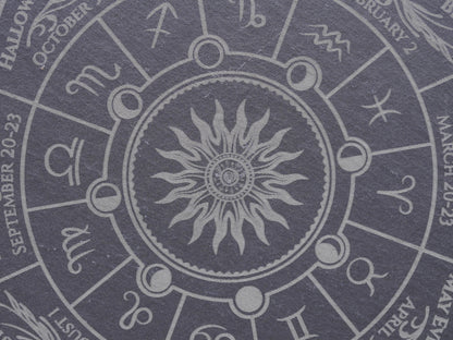 Engraved Slate Wheel of the Year: Bohemian Pagan Altar Piece