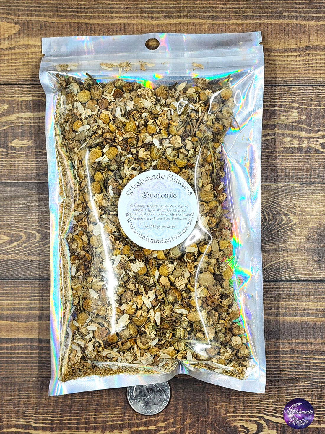 Chamomile Herb, Grounding, Sleep, Meditation, Warding, Gambling Luck, Attract Love, Good Fortune, Relaxation  (1 oz)