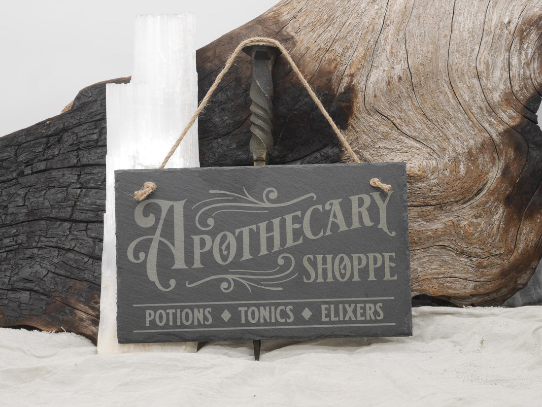 Slate Apothecary Sign: Witchy Cottagecore Wall Decor