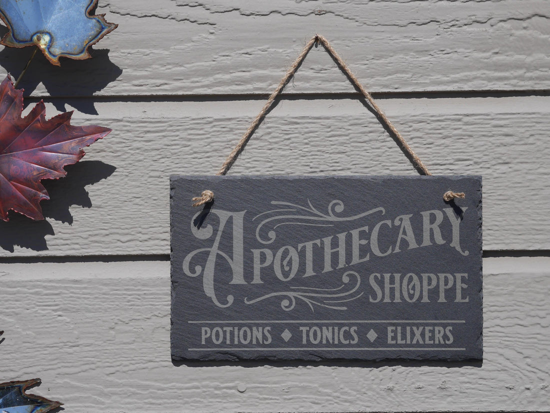 Slate Apothecary Sign: Witchy Cottagecore Wall Decor