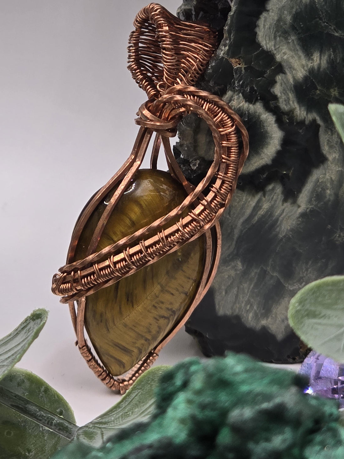 Hand-crafted Wire Wrapped Nellite Crystal Pendant