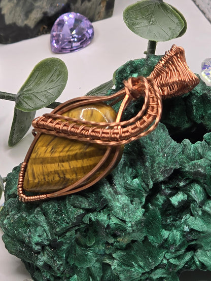 Hand-crafted Wire Wrapped Nellite Crystal Pendant