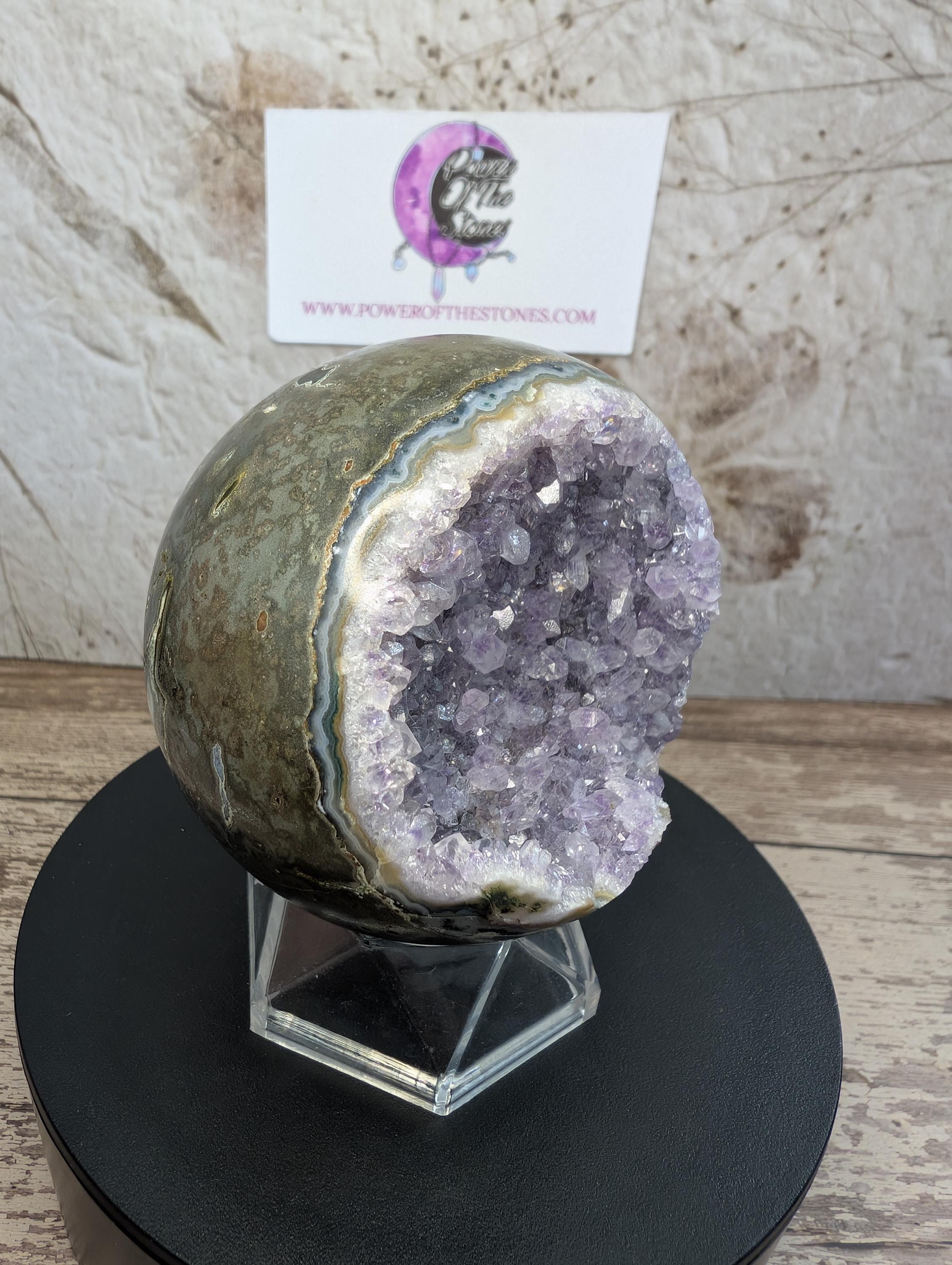 Amethyst Agate Geode sphere
