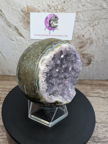 Amethyst Agate Geode sphere