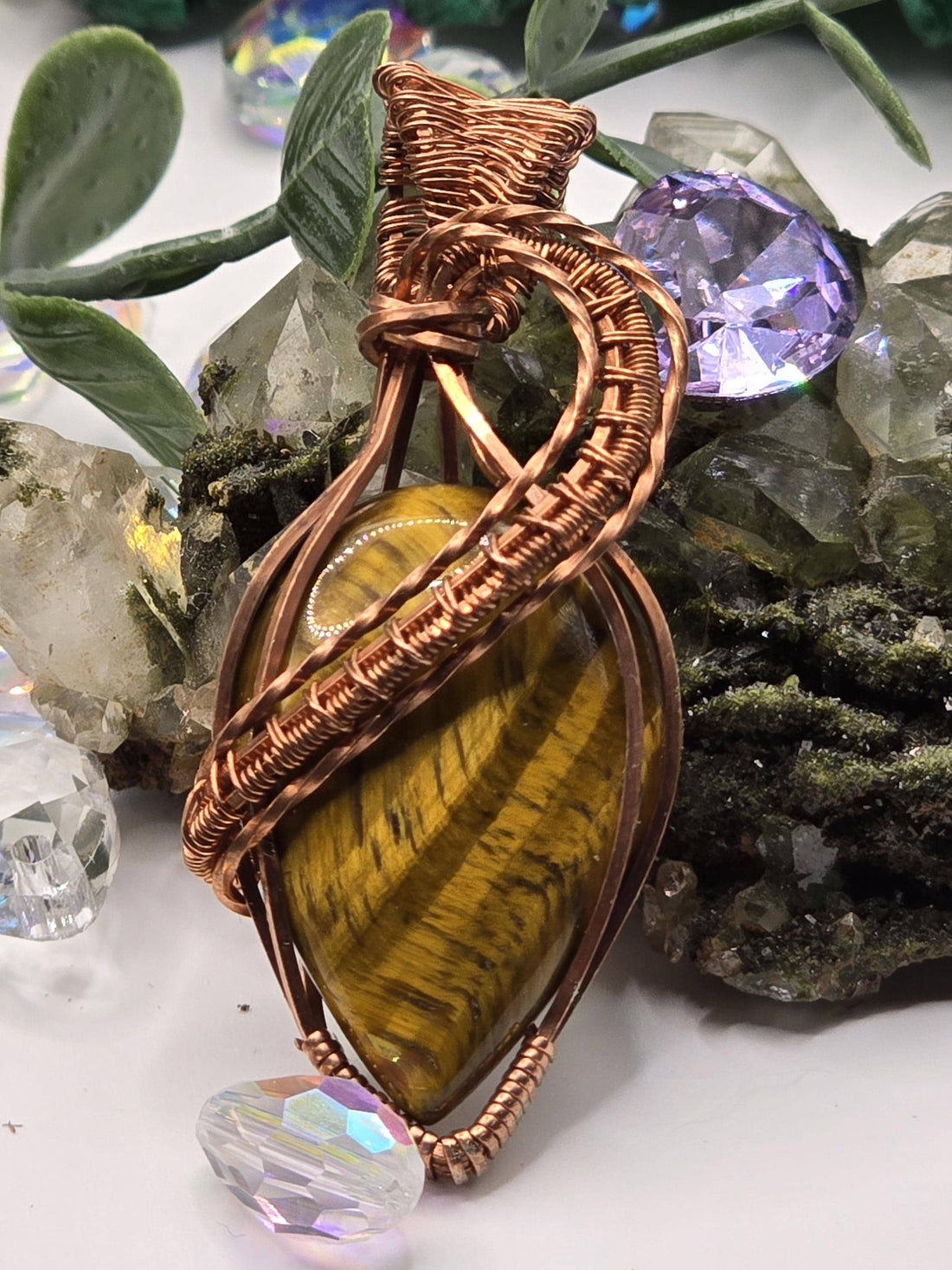 Hand-crafted Wire Wrapped Nellite Crystal Pendant