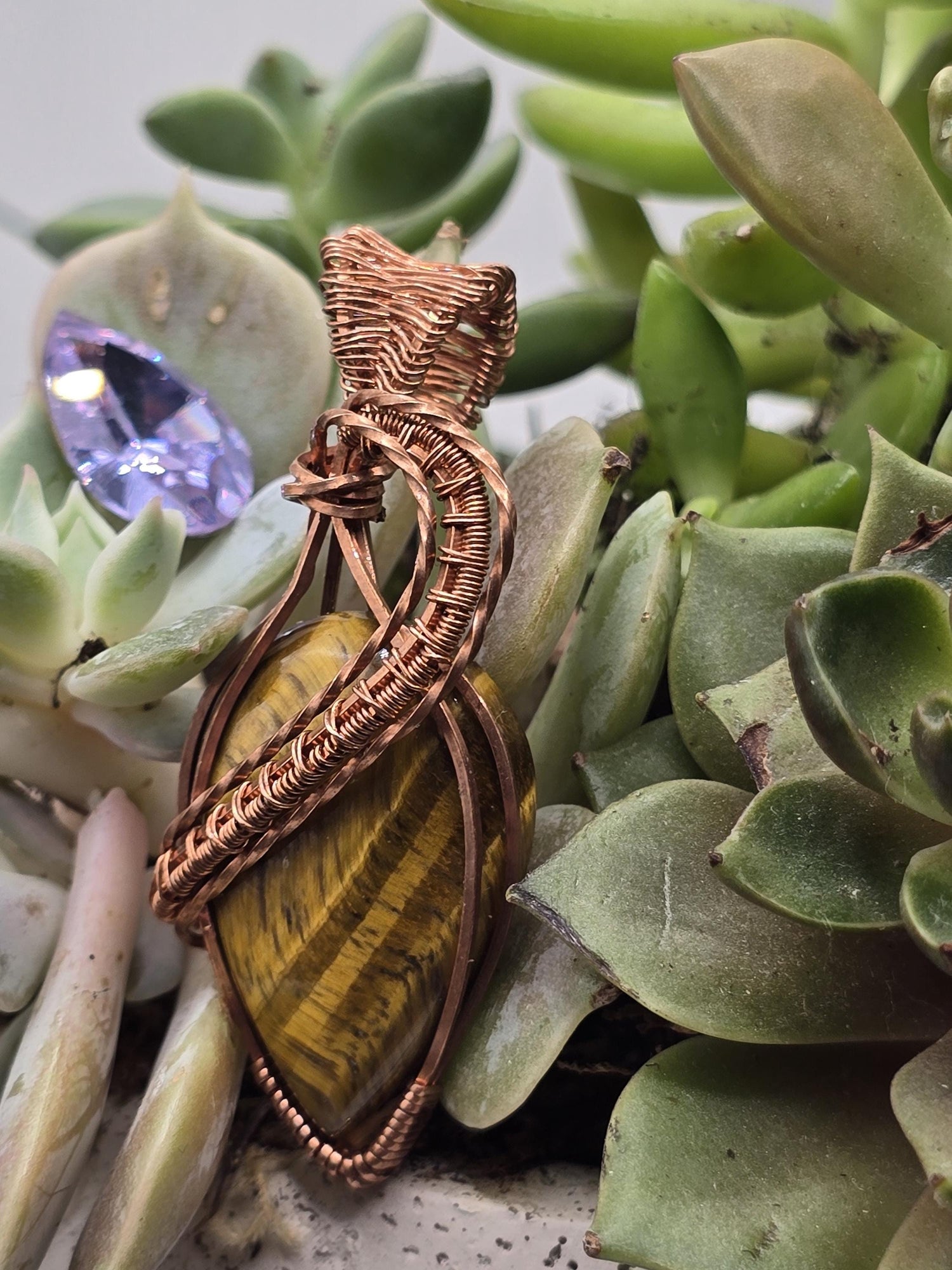 Hand-crafted Wire Wrapped Nellite Crystal Pendant
