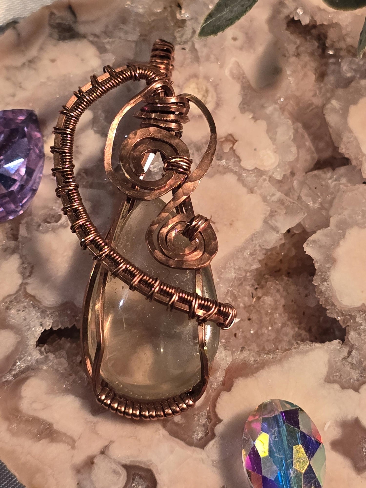 Hand-crafted Wire Wrapped Citrine Crystal Pendant