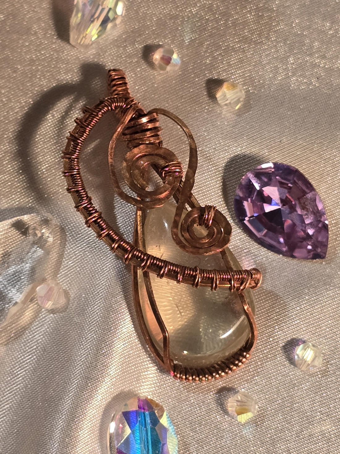 Hand-crafted Wire Wrapped Citrine Crystal Pendant