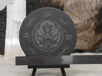 Hecate / Hekate Pendulum Board on Natural Slate Tray - Divination - Triple Goddess - Altar Piece