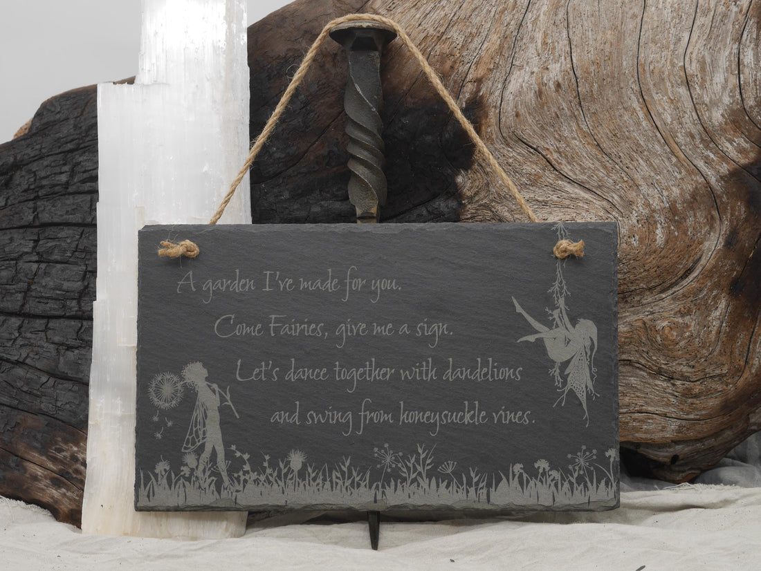 Whimsical Garden Fairy Sign - Wall Decor - Cottage Core - Outdoor Safe