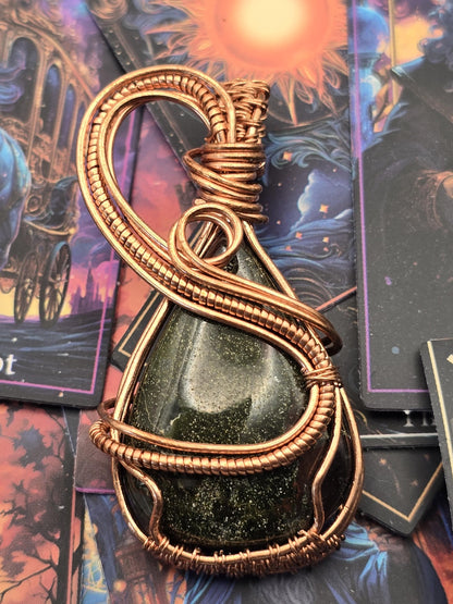 Hand-crafted Wire Wrapped Dragon Blood Jasper Crystal Pendant