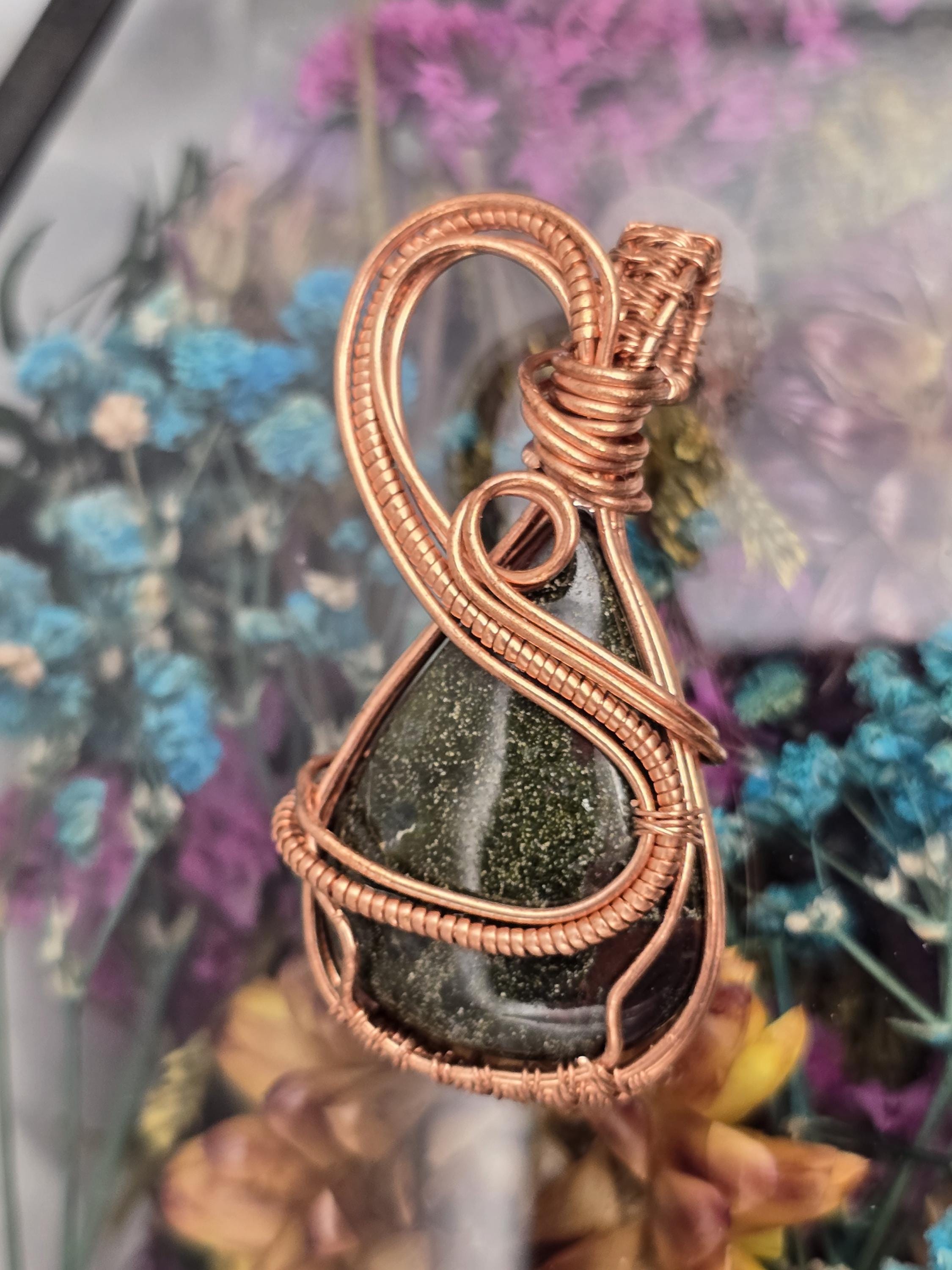 Hand-crafted Wire Wrapped Dragon Blood Jasper Crystal Pendant