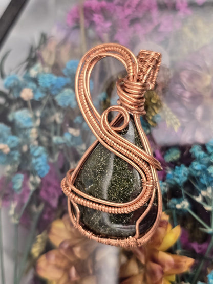Hand-crafted Wire Wrapped Dragon Blood Jasper Crystal Pendant