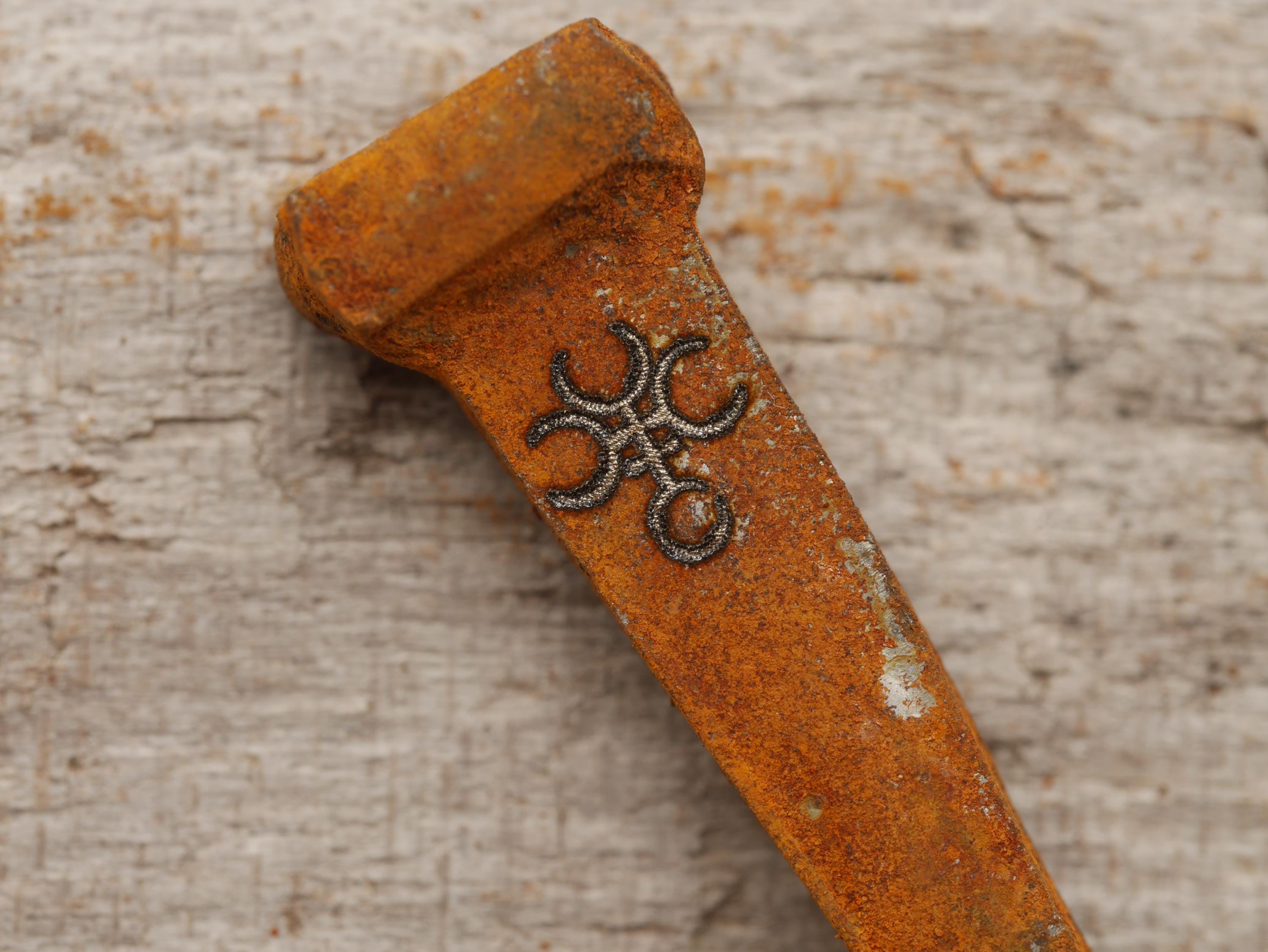 Rusty Coffin Nails Engraved With Hecate&amp;