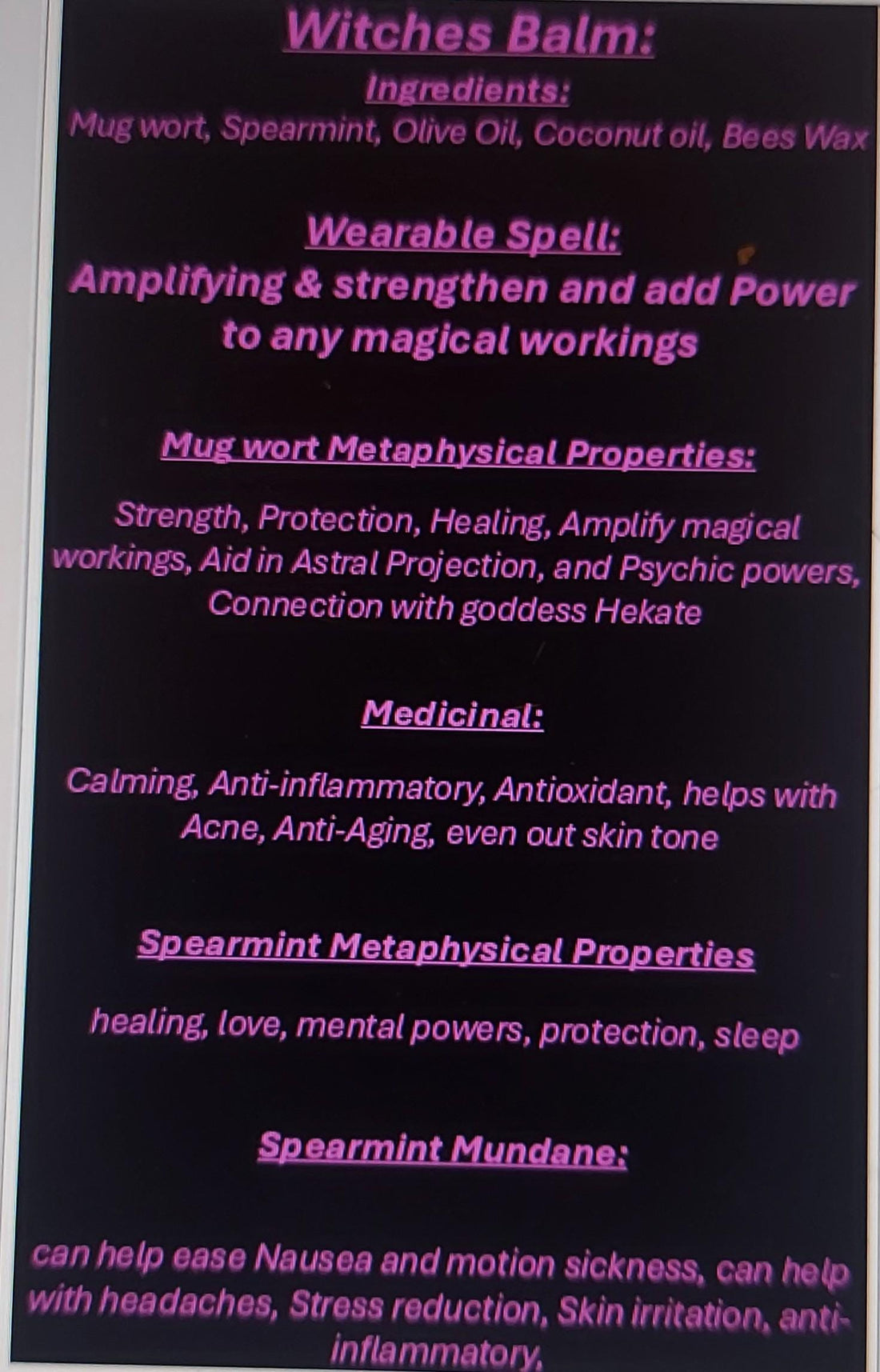 Witches Balm Spell Lip Balm