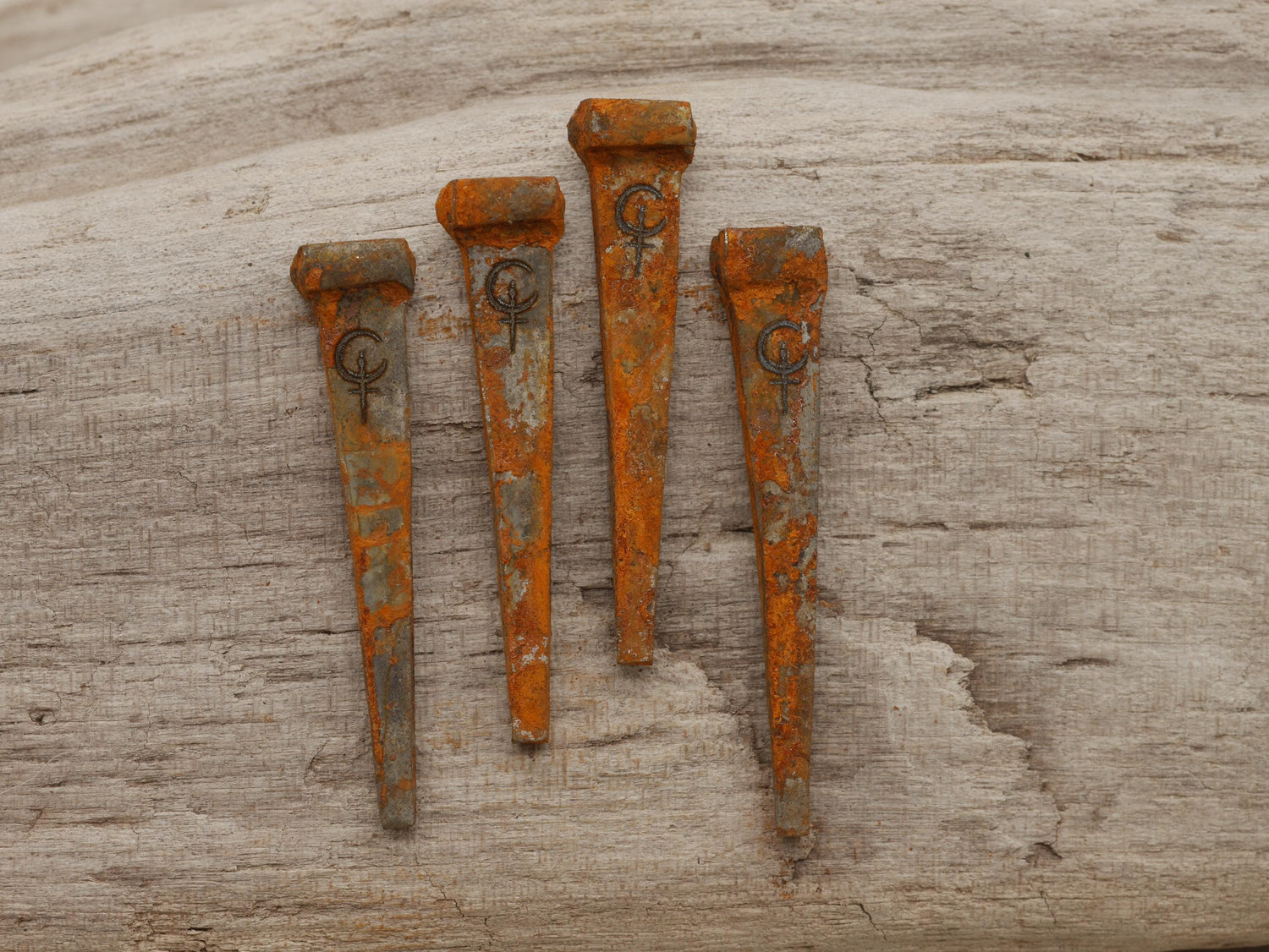 Rusty Coffin Nails Engraved With Lilith&amp;