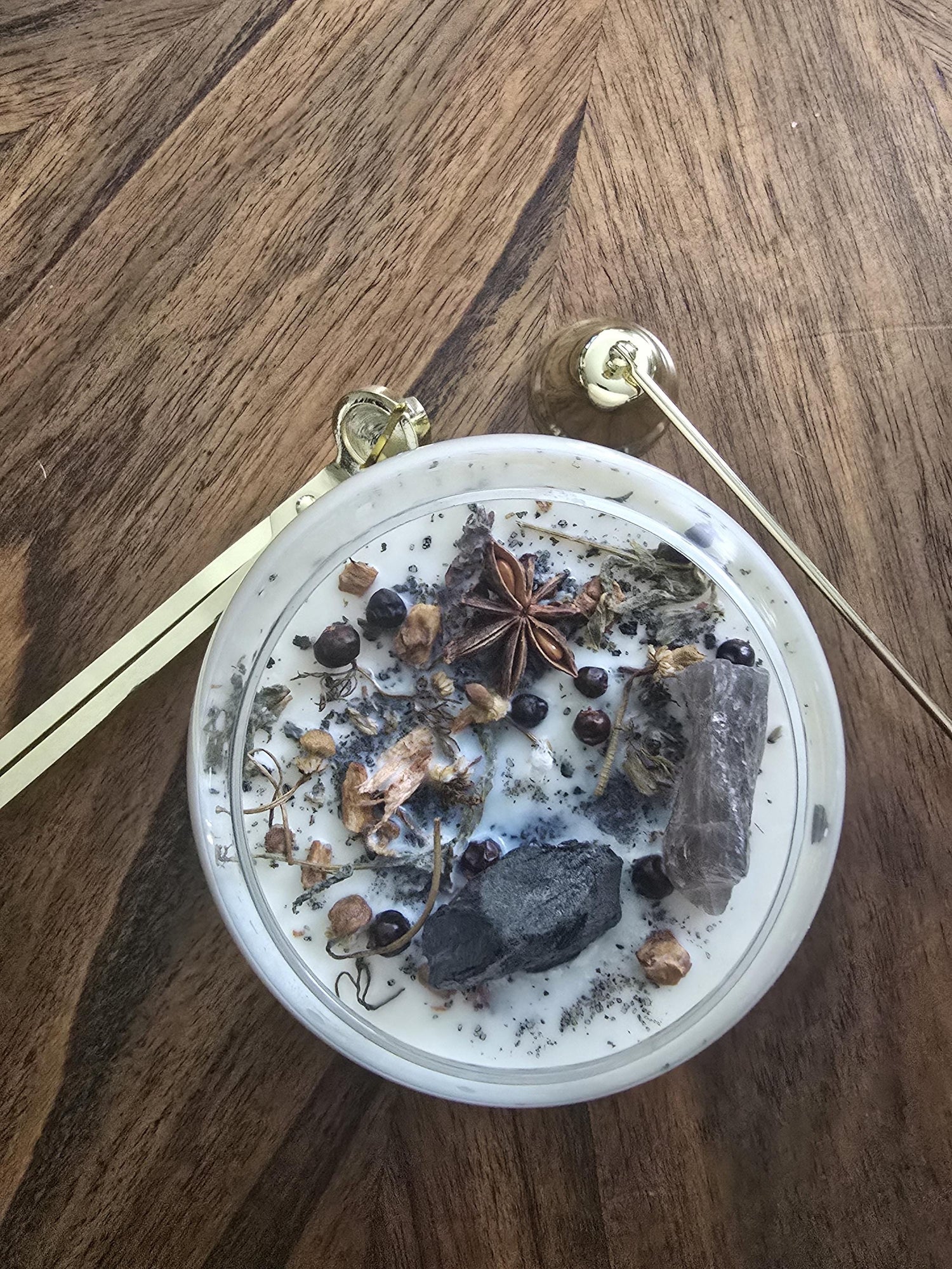 Protection Spell Candle- Obsidian &amp; Herb Blend — Banishing • Warding • Energetic Shield