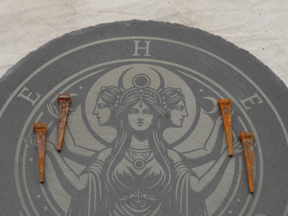 Rusty Coffin Nails Engraved With Hecate&amp;