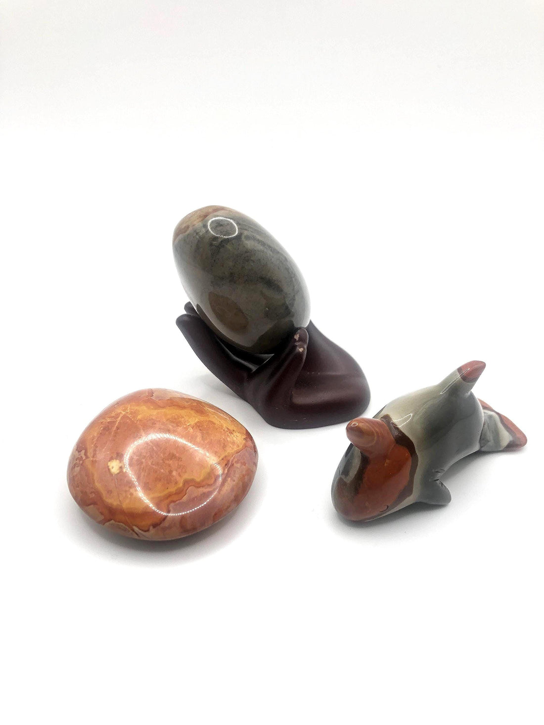 Polychrome Jasper Stone: Flat Stone, Egg &amp; Narwhal