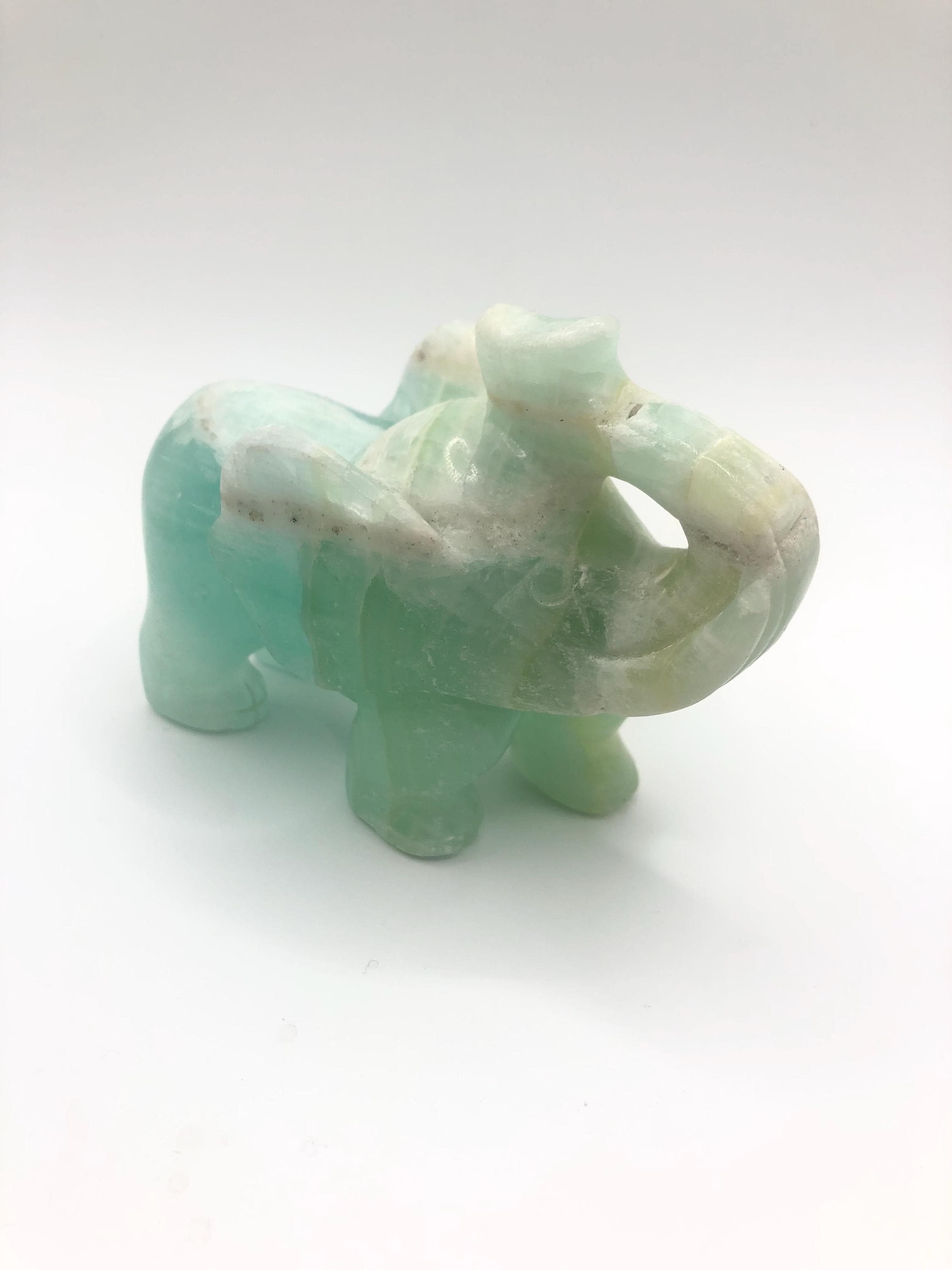 Caribbean Calcite Crystal Carvings: Elephant, Skull, Moon &amp; More