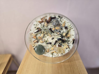 Abundance Intention Candle: Aventurine, Citrine &amp; Pyrite Crystal Blend