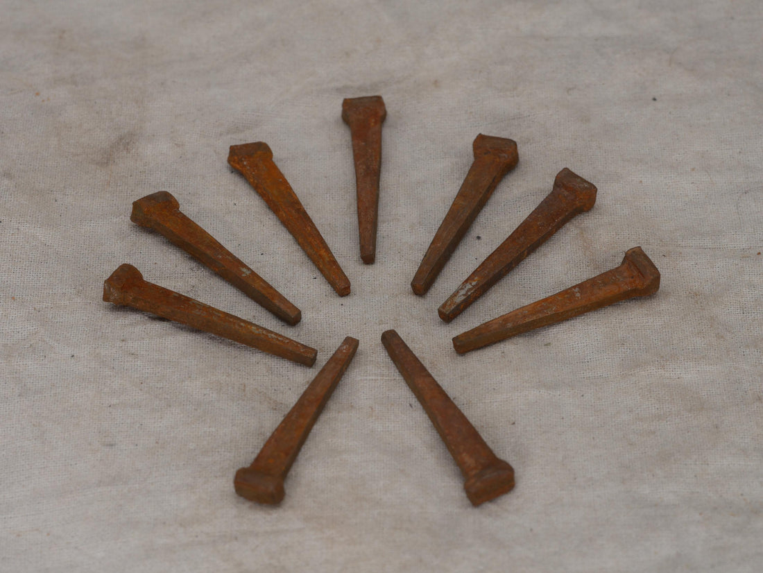Set of 9 rusty Coffin Nails for Spell Work (1 1/2&amp;quot; mini nails) | Hex | Banishment | Curse