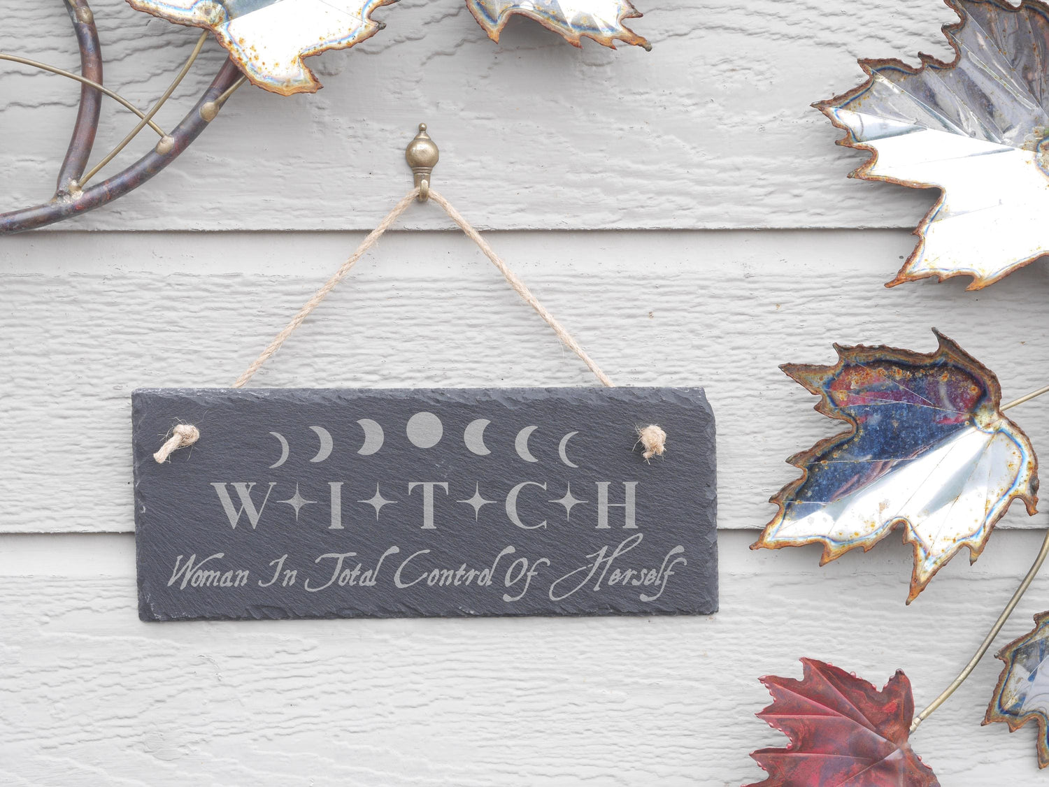 WITCH Woman In Total Control of Herself Slate Wall Hanging | Witches Decor - Pagan - Wicca