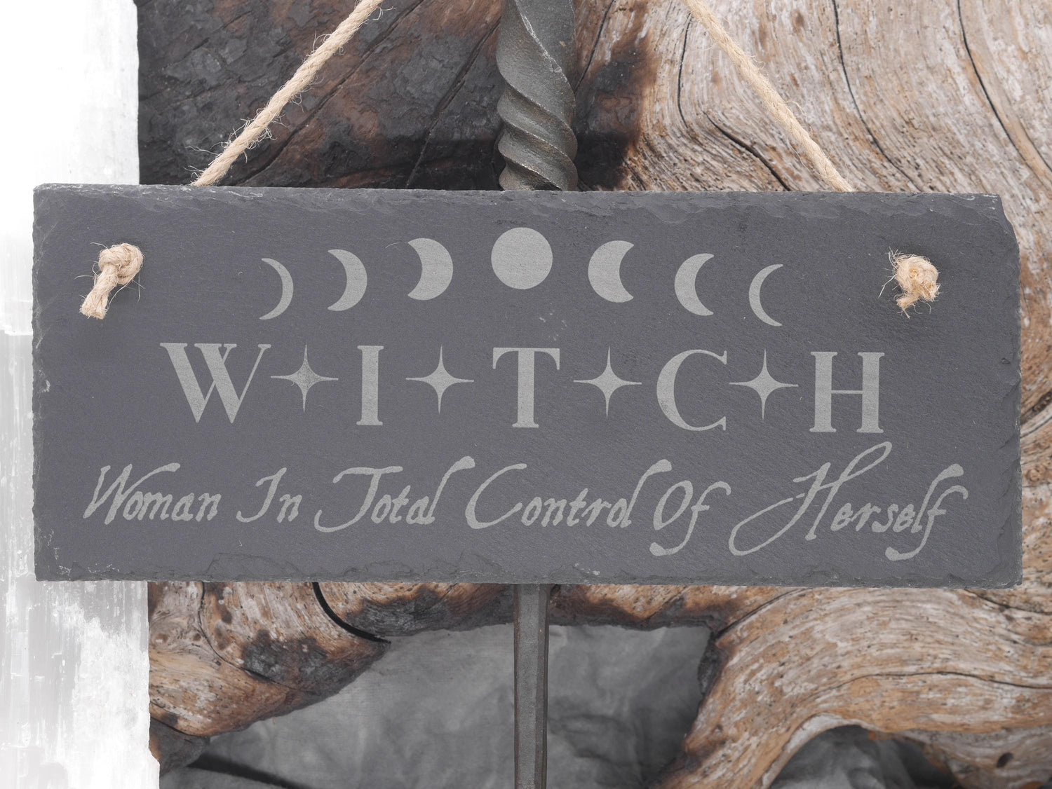WITCH Woman In Total Control of Herself Slate Wall Hanging | Witches Decor - Pagan - Wicca