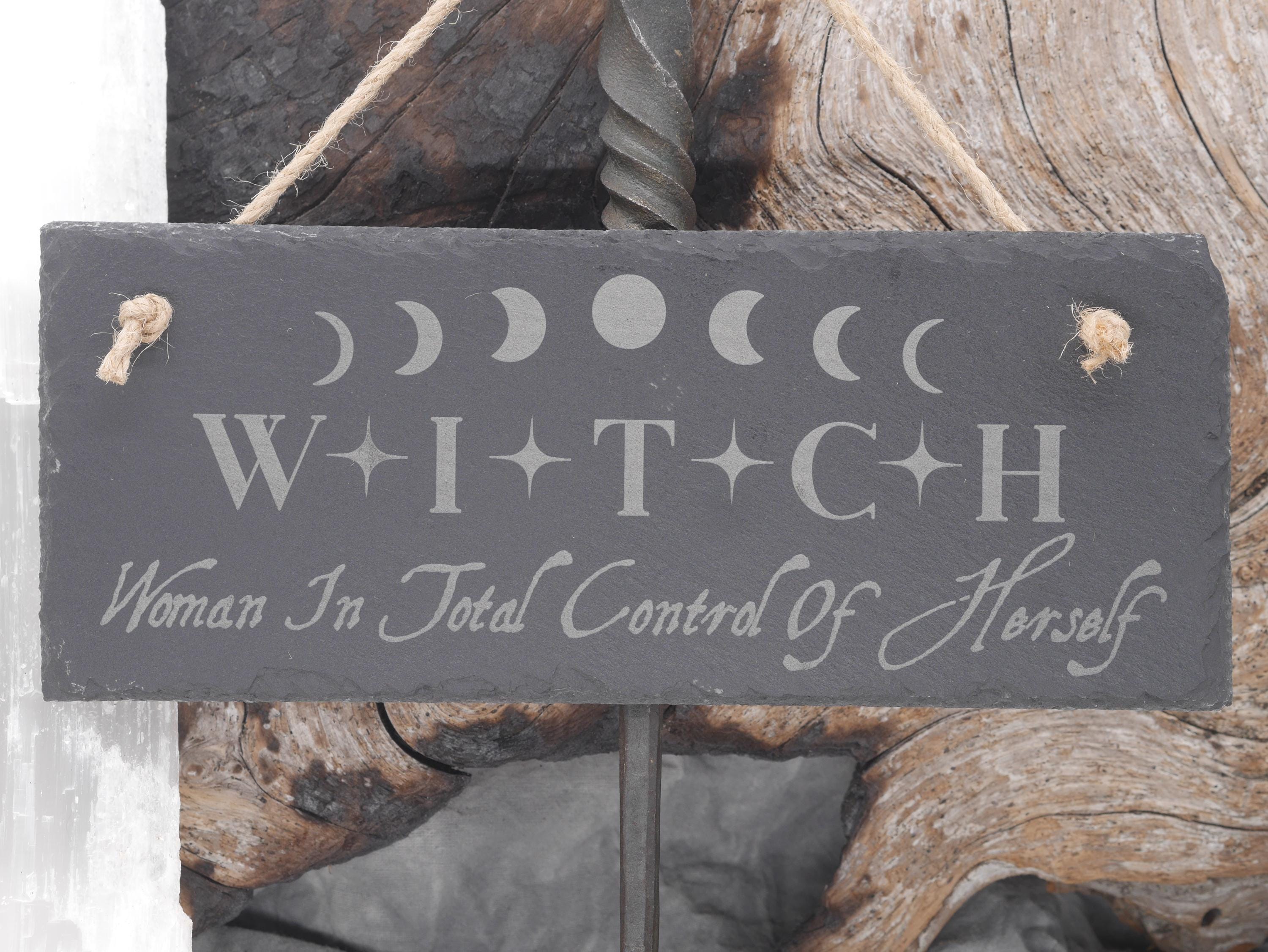 WITCH Woman In Total Control of Herself Slate Wall Hanging | Witches Decor - Pagan - Wicca