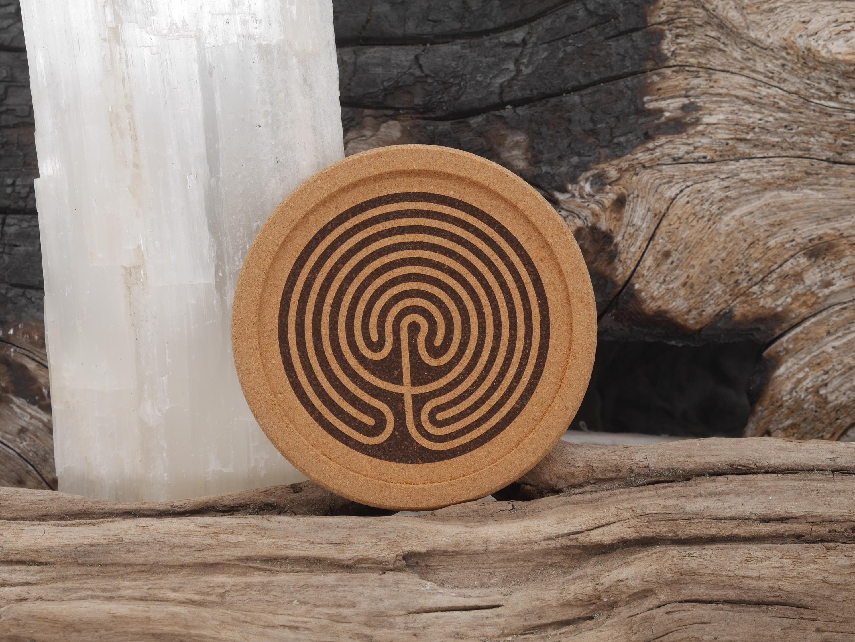 Labyrinth Cork Coaster Set (four 4&amp;quot; coasters) - Cretan | Chartres