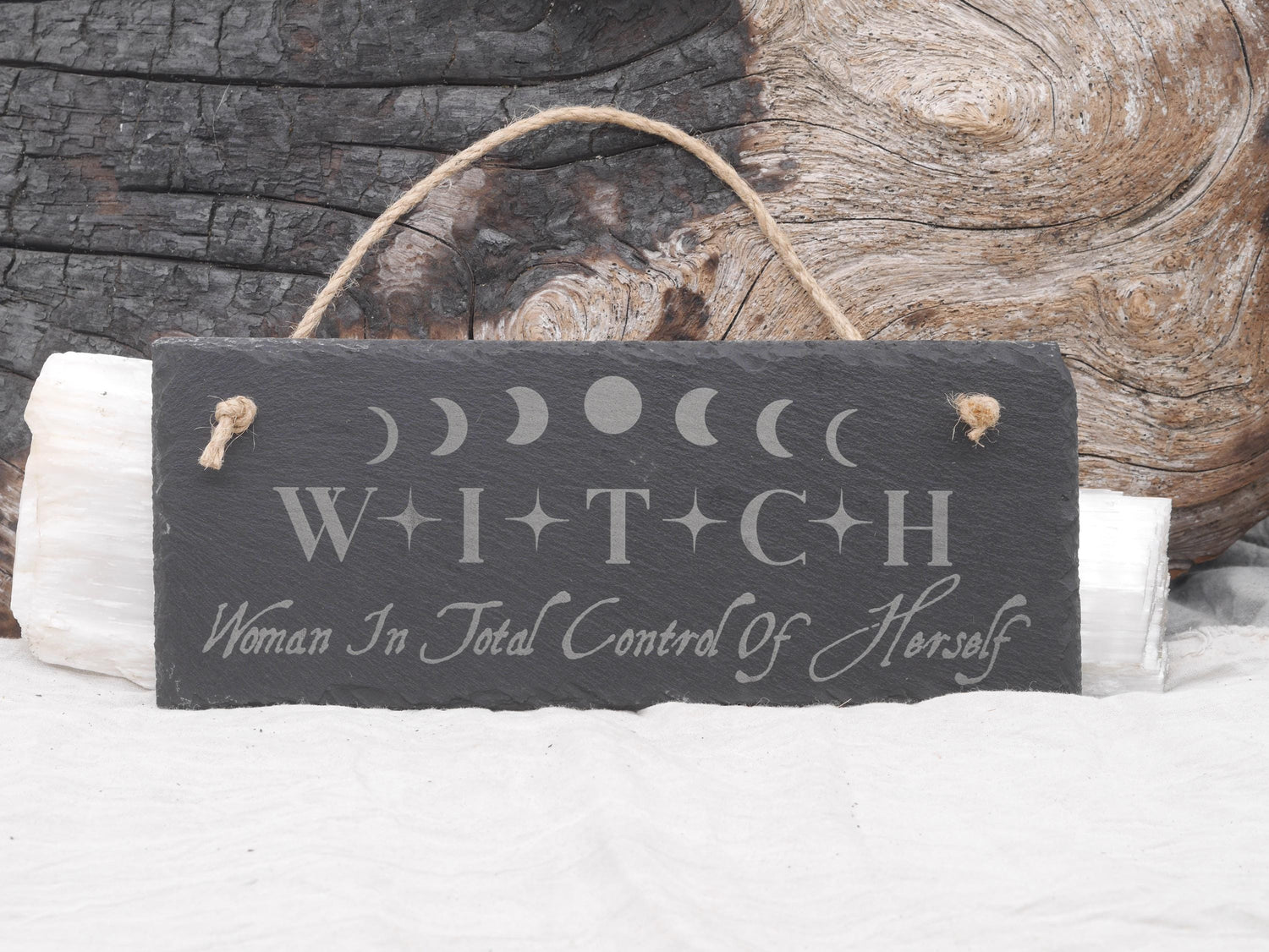 WITCH Woman In Total Control of Herself Slate Wall Hanging | Witches Decor - Pagan - Wicca