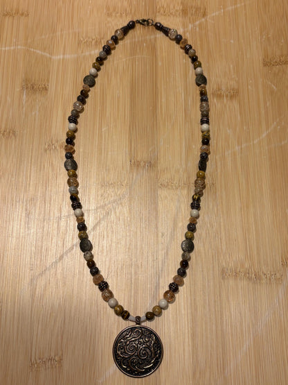 Bronze Metal - Handmade Beaded Necklace