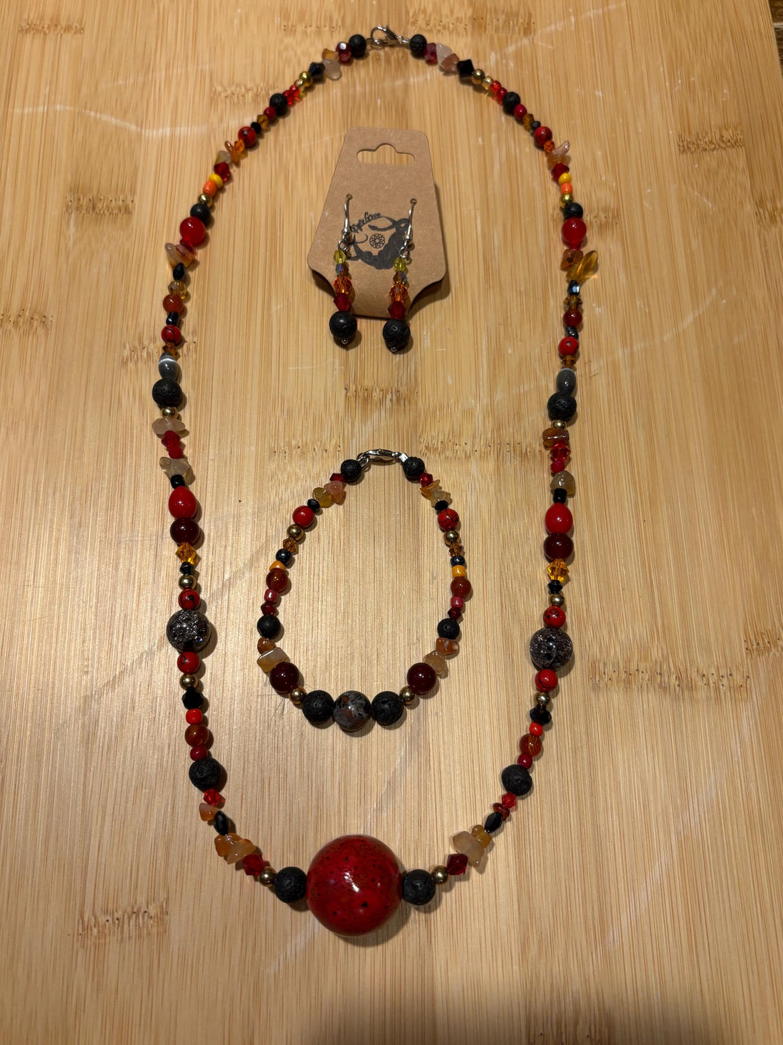 Thru Dragon’s Fire - Handmade Beaded Jewelry Set