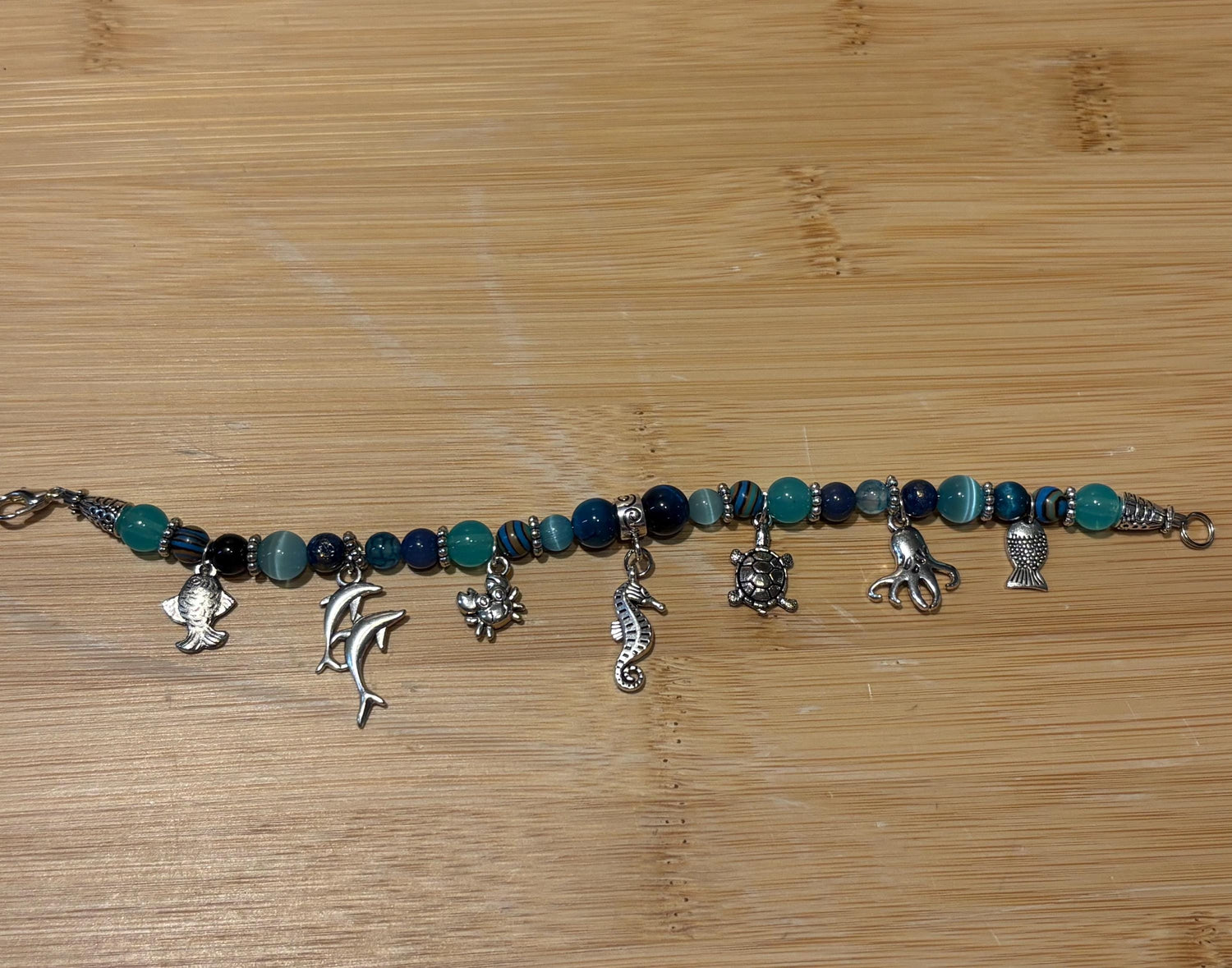 Ocean Friends - Handmade Beaded Charm Bracelet