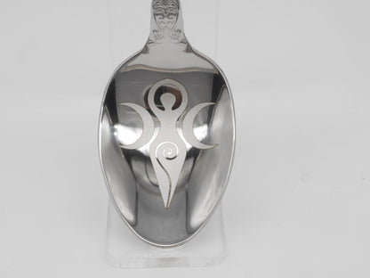 Triple Goddess Witches Teaspoon For Stirring In Intent - Engraved Stainless Steel