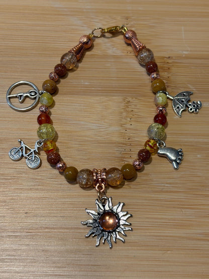 Be Outside - Handmade Beaded Charm Bracelet