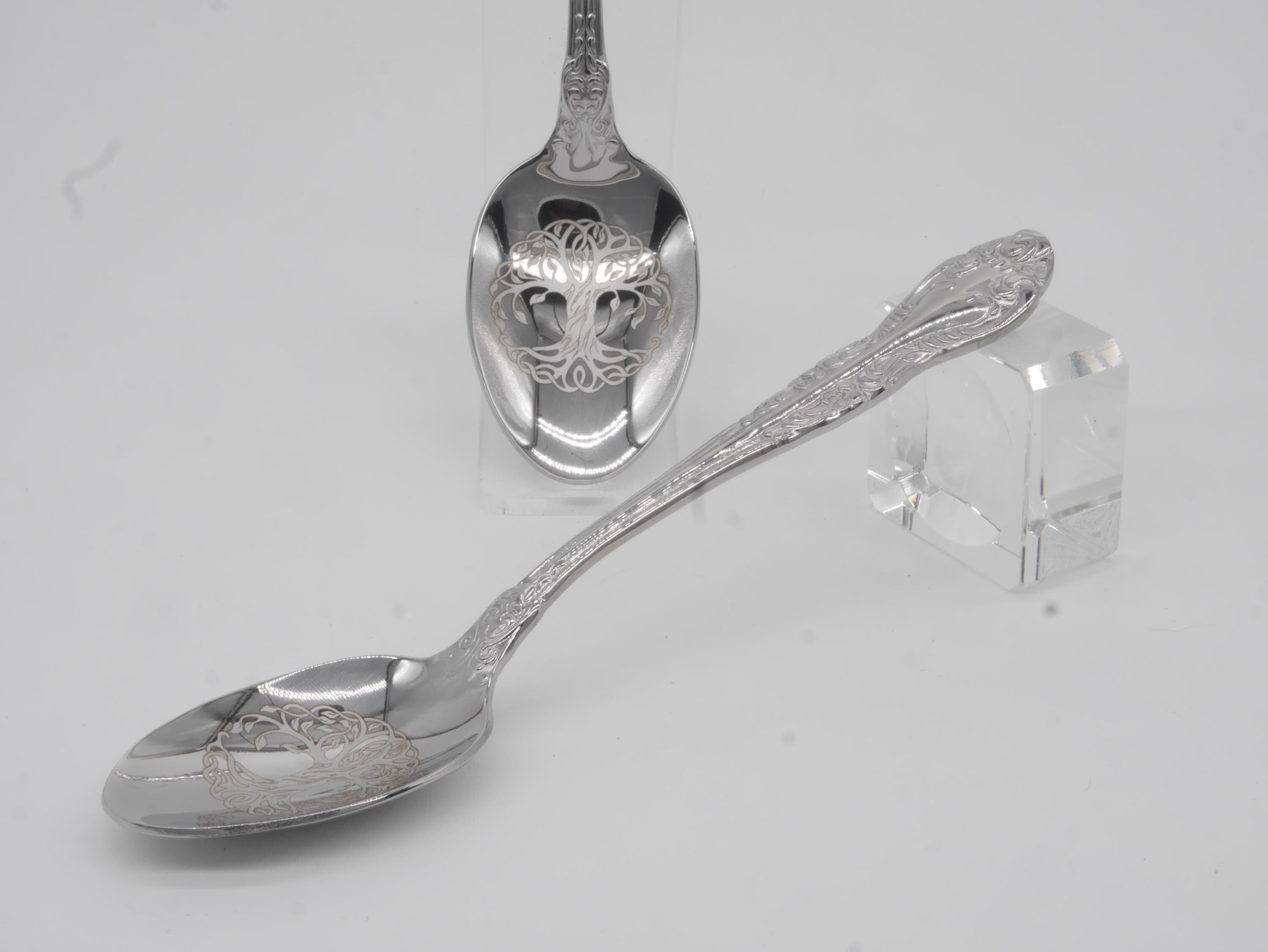 Tree of Life Witches | Pagan Teaspoon For Stirring In Intent - Engraved Stainless Steel