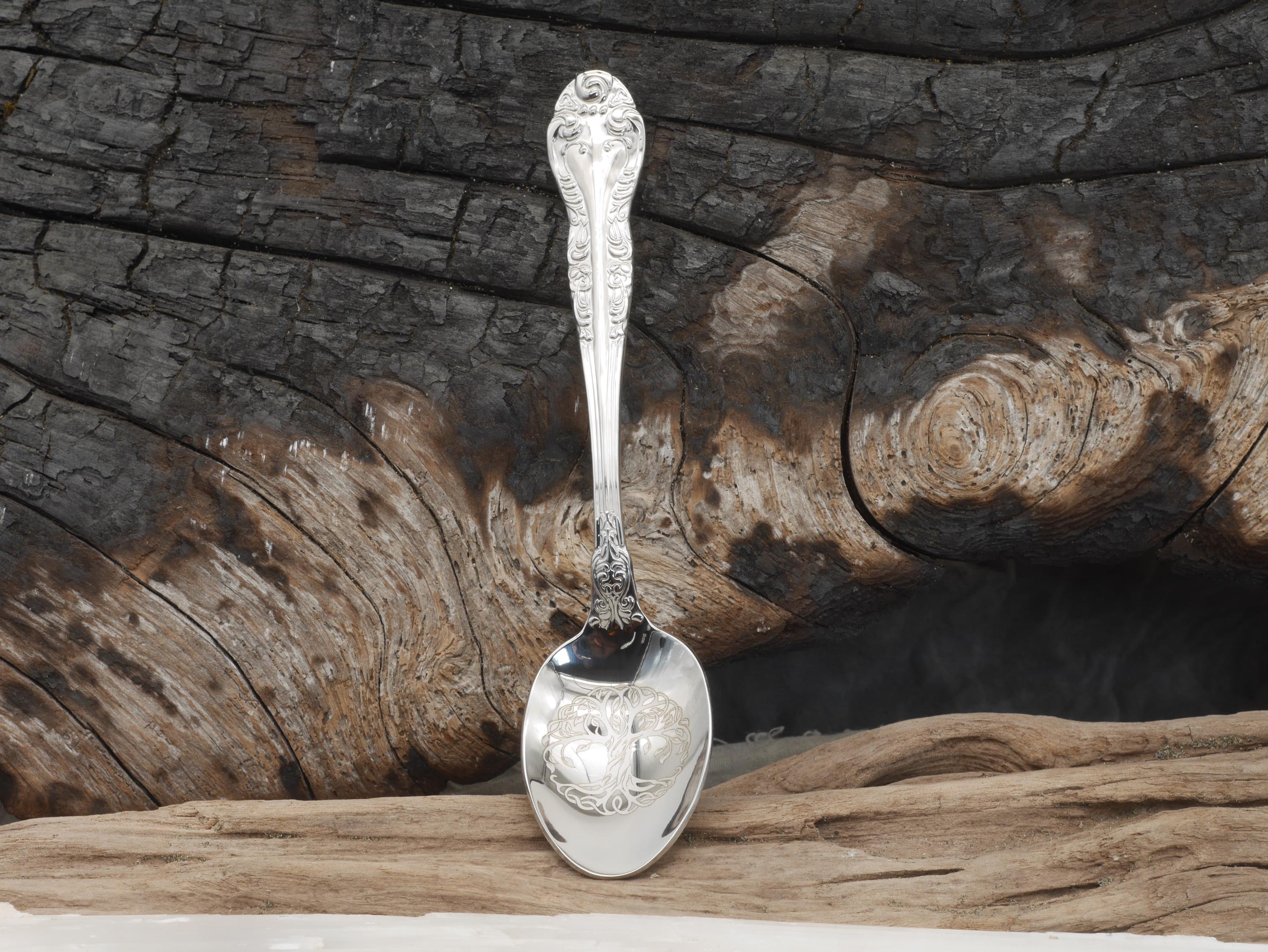 Tree of Life Witches | Pagan Teaspoon For Stirring In Intent - Engraved Stainless Steel