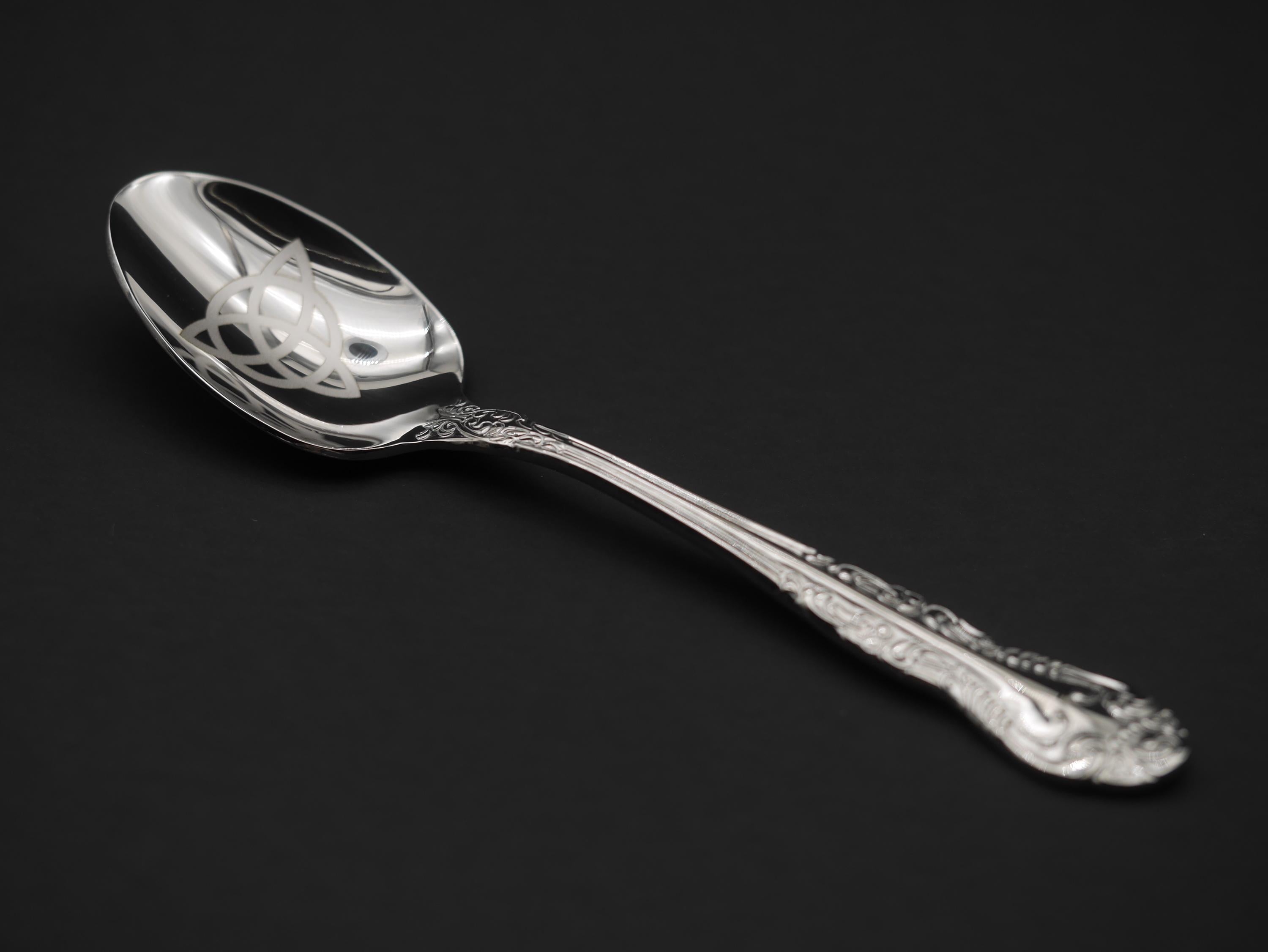 Triquetra Witches Teaspoon For Stirring In Intent - Engraved Stainless Steel